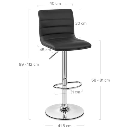 Linear Bar Stool Black Dimensions