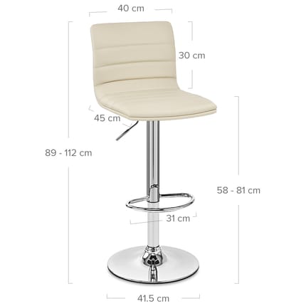 Linear Bar Stool Cream Dimensions