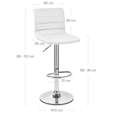 Linear Bar Stool White Dimensions