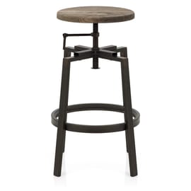 Industrial Turner Stool Dark Wood