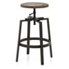 Industrial Turner Stool Dark Wood