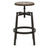 Industrial Turner Stool Dark Wood