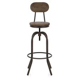 Vintage Swivel Stool Dark Wood