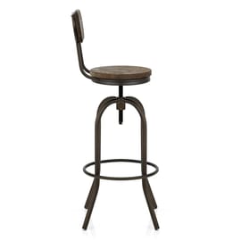 Vintage Swivel Stool Dark Wood
