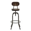Vintage Swivel Stool Dark Wood