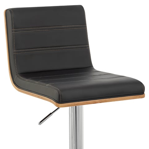 Riviera Walnut Bar Stool Black