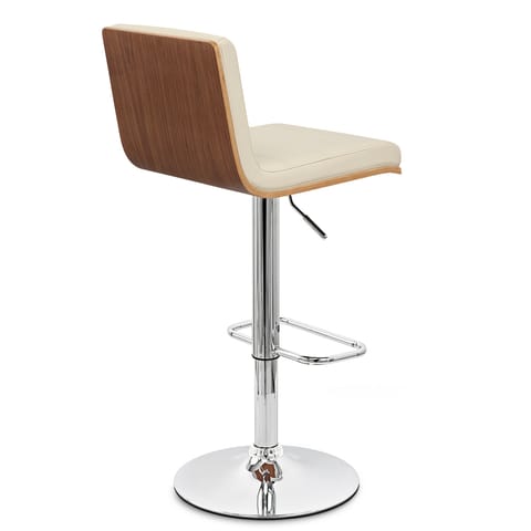 Riviera Walnut Bar Stool Cream