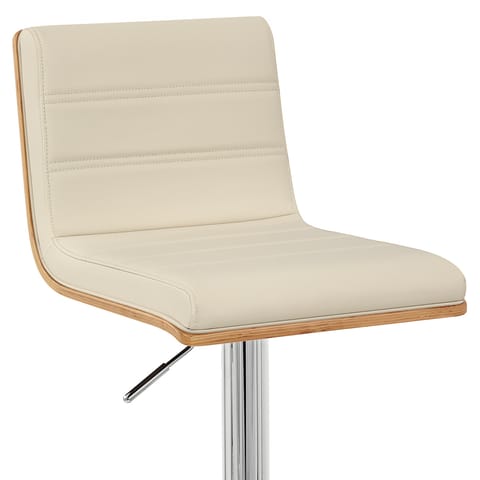 Riviera Walnut Bar Stool Cream