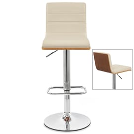 Riviera Walnut Bar Stool Cream