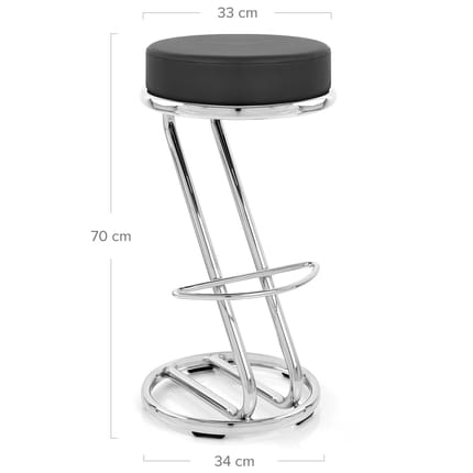 Zizi Kitchen Stool Black Dimensions