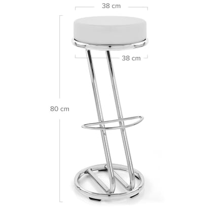 High Zed Bar Stool White Dimensions