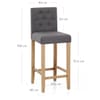 Brookes Oak Stool Charcoal Fabric