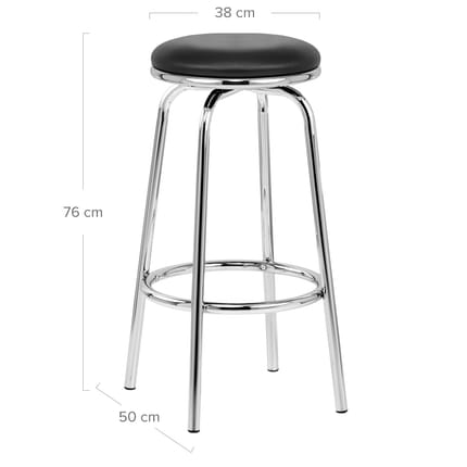 Chrome Stool - Pack Of 2 Dimensions