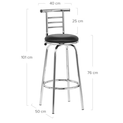 Narrow Back Bar Stool - Pack Of 2 Dimensions