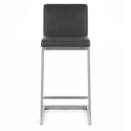 Ace Brushed Steel Stool Black