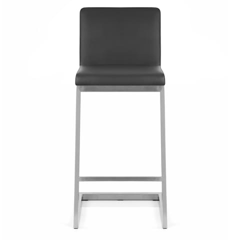 Ace Brushed Steel Stool Black
