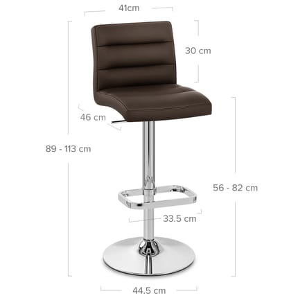 Lush Chrome Stool Brown Dimensions