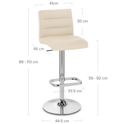 Lush Chrome Stool Cream Dimensions