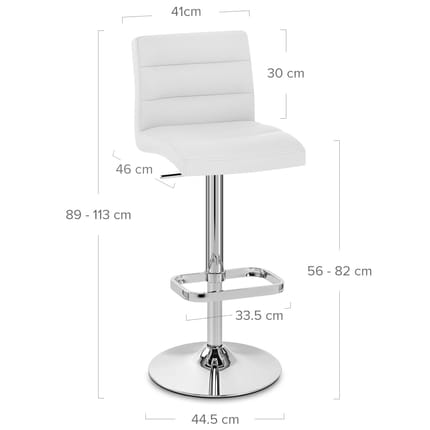 Lush Chrome Stool White Dimensions