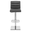 Lush Real Leather Chrome Stool Grey
