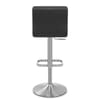 Lush Brushed Steel Bar Stool Black
