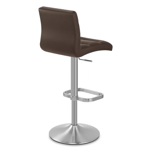 Lush Brushed Steel Bar Stool Brown