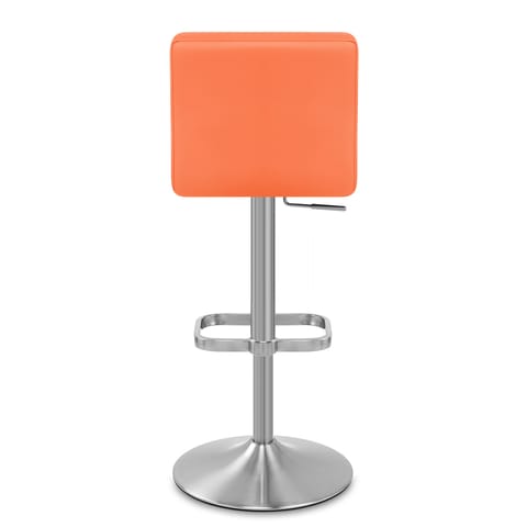 Lush Brushed Steel Bar Stool Orange
