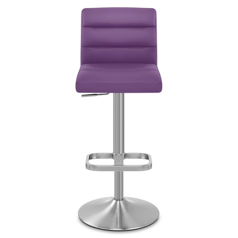 Lush Brushed Steel Bar Stool Purple