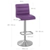 Lush Brushed Steel Bar Stool Purple