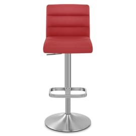 Lush Brushed Steel Bar Stool Red