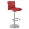 Lush Brushed Steel Bar Stool Red