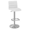 Lush Brushed Steel Bar Stool White