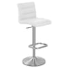 Lush Brushed Steel Bar Stool White