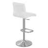 Lush Brushed Steel Bar Stool White
