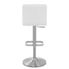 Lush Brushed Steel Bar Stool White