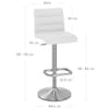 Lush Brushed Steel Bar Stool White