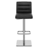 Lush Real Leather Brushed Stool Black