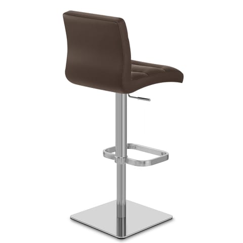 Lush Real Leather Brushed Stool Brown