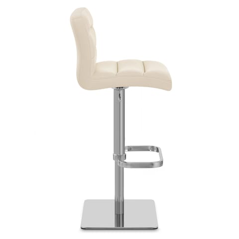 Lush Real Leather Brushed Stool Cream