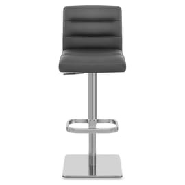 Lush Real Leather Brushed Stool Grey