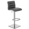 Lush Real Leather Brushed Stool Grey