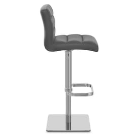 Lush Real Leather Brushed Stool Grey