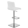 Lush Real Leather Brushed Stool White