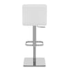 Lush Real Leather Brushed Stool White