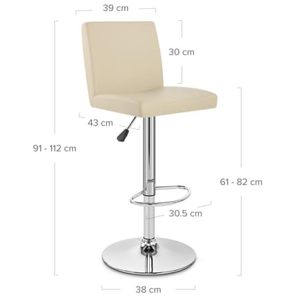 Topaz Bar Stool Cream Dimensions