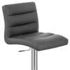 Lush Real Leather Chrome Stool Grey