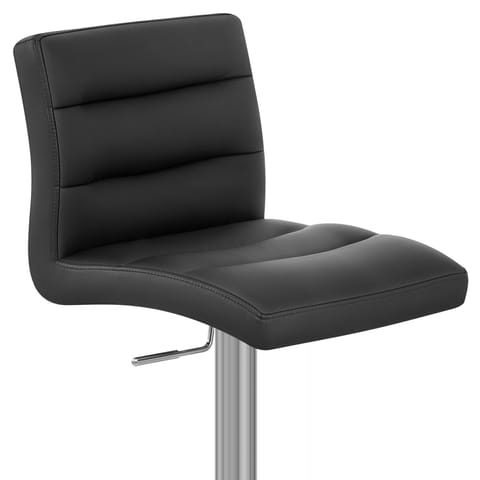 Lush Brushed Steel Bar Stool Black