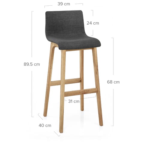 Drift Oak & Charcoal Fabric Stool