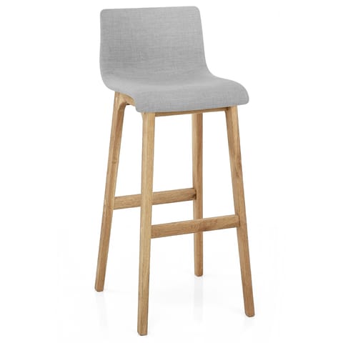 Drift Oak & Light Grey Fabric Stool