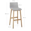 Drift Oak & Light Grey Fabric Stool